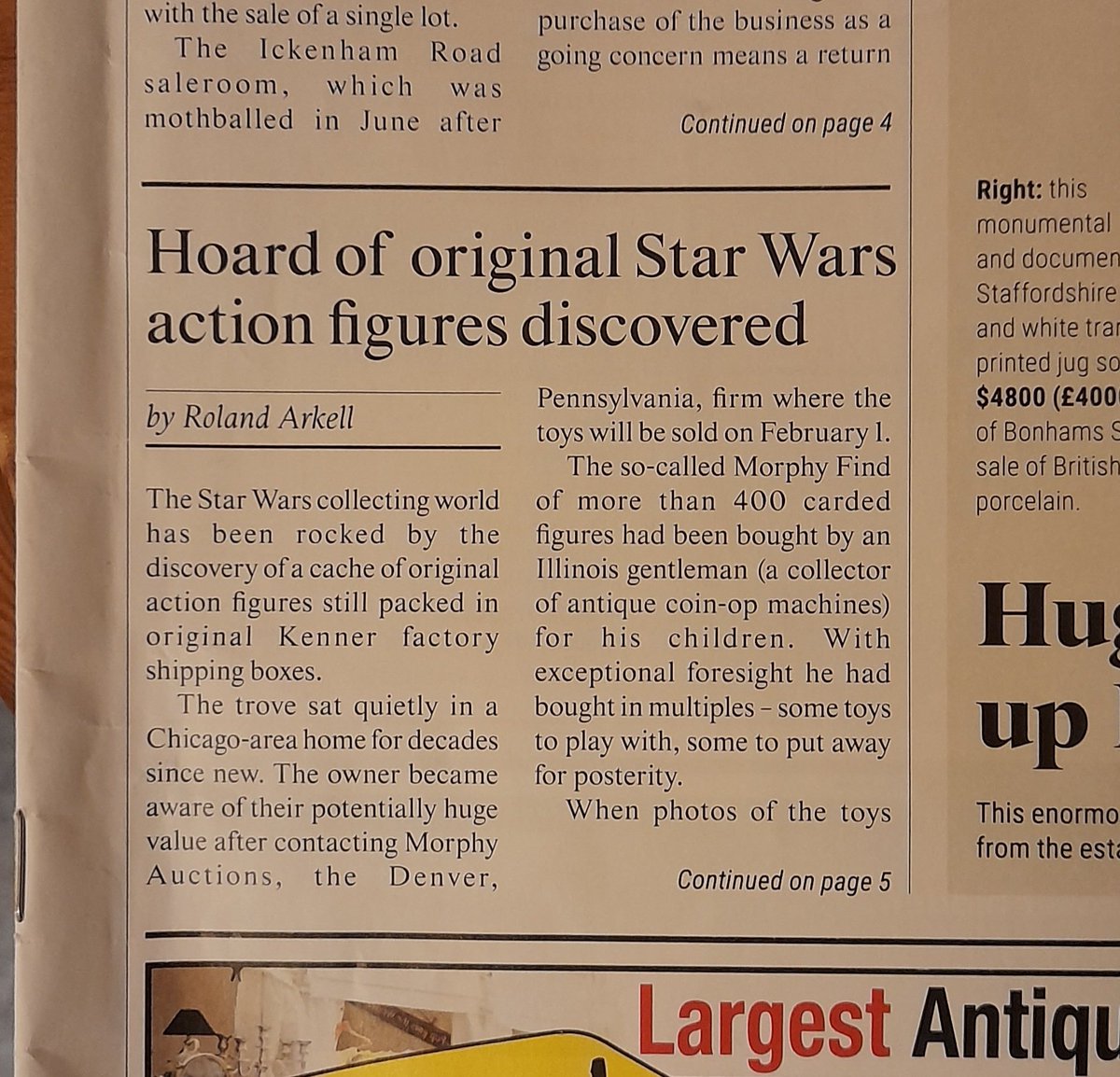 RAM_Toys's tweet photo. IMPORTANT ANNOUNCEMENT
this article appeared in the Antiques Trade Gazette #2575. As a shop owner of vintage and collectible toys, this development may impact on the price I buy and sell for.
#starwars #vintagestarwars #mocs #12back #first12 #last17 #potf https://t.co/J6yGgugccL