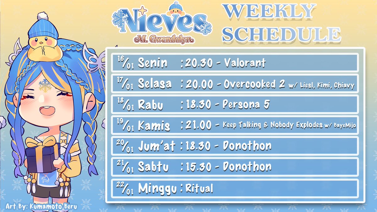 Wendymissja's tweet photo. [ SCHEDULE UPDATED ]
Berikut hastag menyeluruh untuk Wendy❄ :
• General : #WendyMissja
• Live Streaming : #WendyMisstream
• Art : #MissjArt
• Clip : #WendClip
• Meme/Shitpost : #WenXixi
• Horror/Mystery : #WenDevil / #MissTerry
• Story : #WenDemiurgic
• Nsfw : #WeNutz https://t.co/GyPTojxoYn