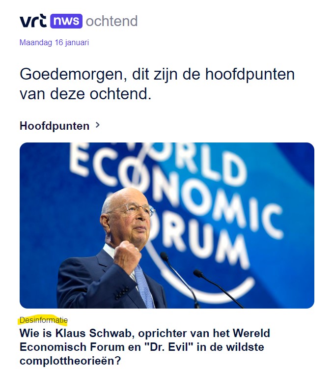stvdbroek's tweet photo. Kijk, @vrtnws heeft goede voornemens gemaakt voor 2023.
Wanneer ze de bevolking willen misleiden, geven ze dat vanaf nu gewoon openlijk toe.👍💪👊
#desinformatie
#sterkwerk
#meervandat
🤣🤡 https://t.co/q2mrIPLqo5