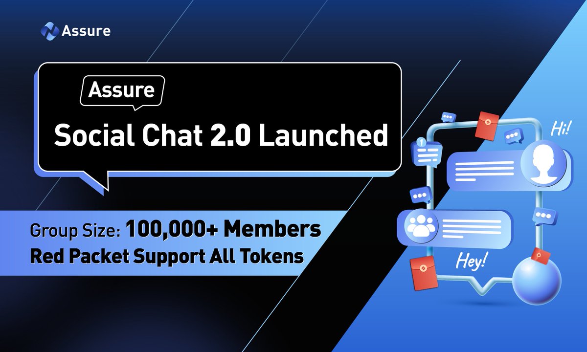 Assure_pro's tweet photo. Assure #Social Chat 2.0(ASpace)
Officially Released💥

ASpace Features🌟
#dencentralized #encrypted #smooth #multifunctional ...
Main Updates🆙
MAX Group Size: 100,000+ Members😲
Red Packet Support All Tokens

It must be the best choice for you to experience #Web3 social eco!🏆 https://t.co/r2yoRQwpz9