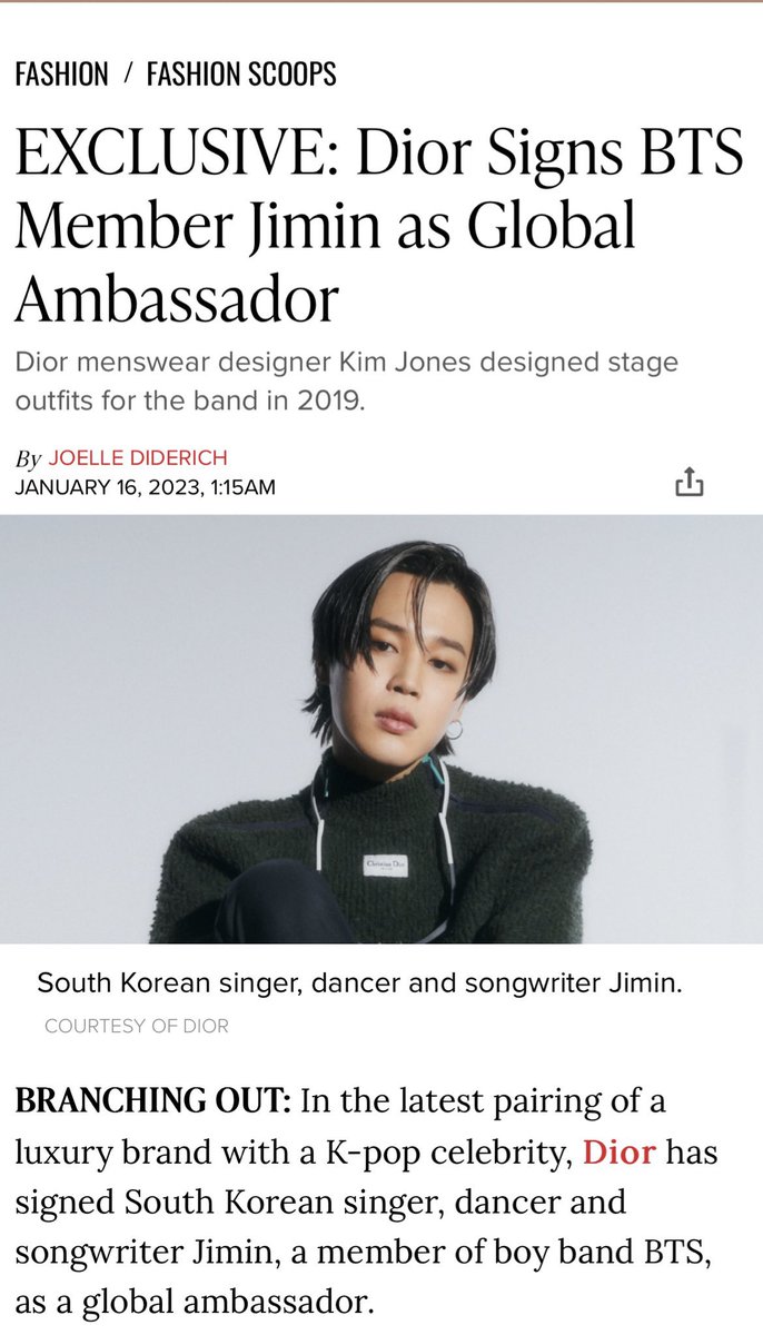 PJM_vocal's tweet photo. OMGGG BTS PARK JIMIN NOW OFFICIALLY “DIOR” GLOBAL AMBASSADOR !! https://t.co/YwNJU45moC