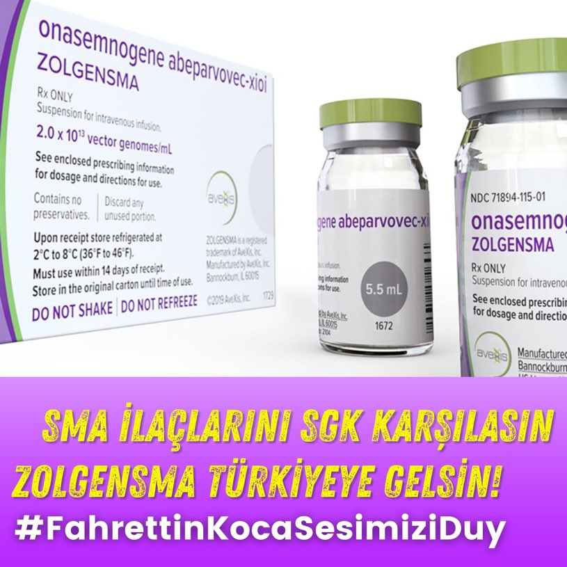 SMA nin bir çaresi var. Duyun bu çocukların ve  ailelerinin sesini  

#FahrettinKocaSesimiziDuy