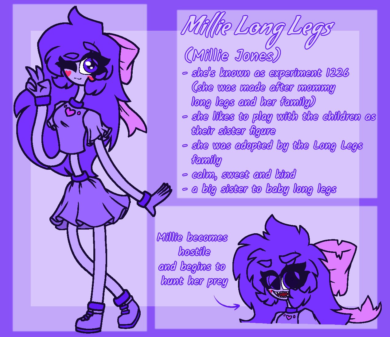 🐾•♡🇵🇭Czafhaye Bahjin🇸🇦♡•🐾 on X: Millie Long Legs/Millie Jones -  poppy playtime OC here's my new mommy long legs OC, Millie Long Legs  #PoppyPlaytime #PoppyPlaytimechapter2 #mommylonglegs #PoppyPlaytimeOC  #mommylonglegsOC #OC #refsheet