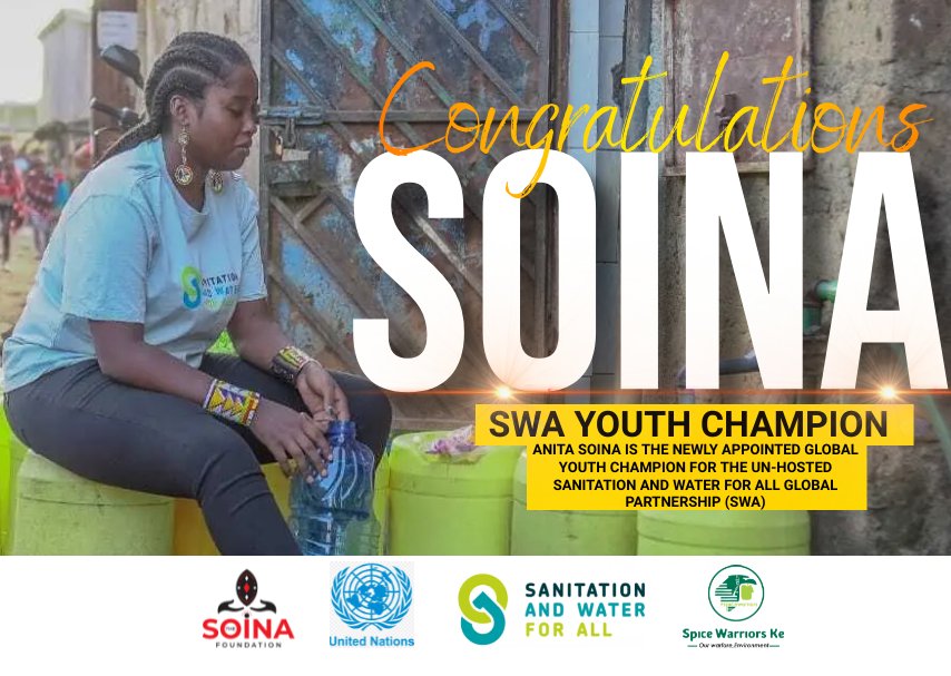 Congratulations Soina for your appointment as the YOUTH CHAMPION for the UN-hosted sanitation and water for all global partnership @sanwatforall BREAKING NEWS Underwear Form One Thika Road