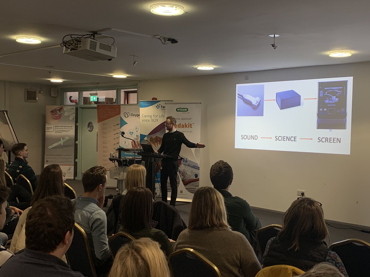 PeterMerjavy's tweet photo. @nickdblack talking about ultrasound machines and needling techniques at #NIRASBasic23 course @NIRASociety @LloydTurbitt @davejohnston24 @rosie_hogg https://t.co/YxA3X9HU99
