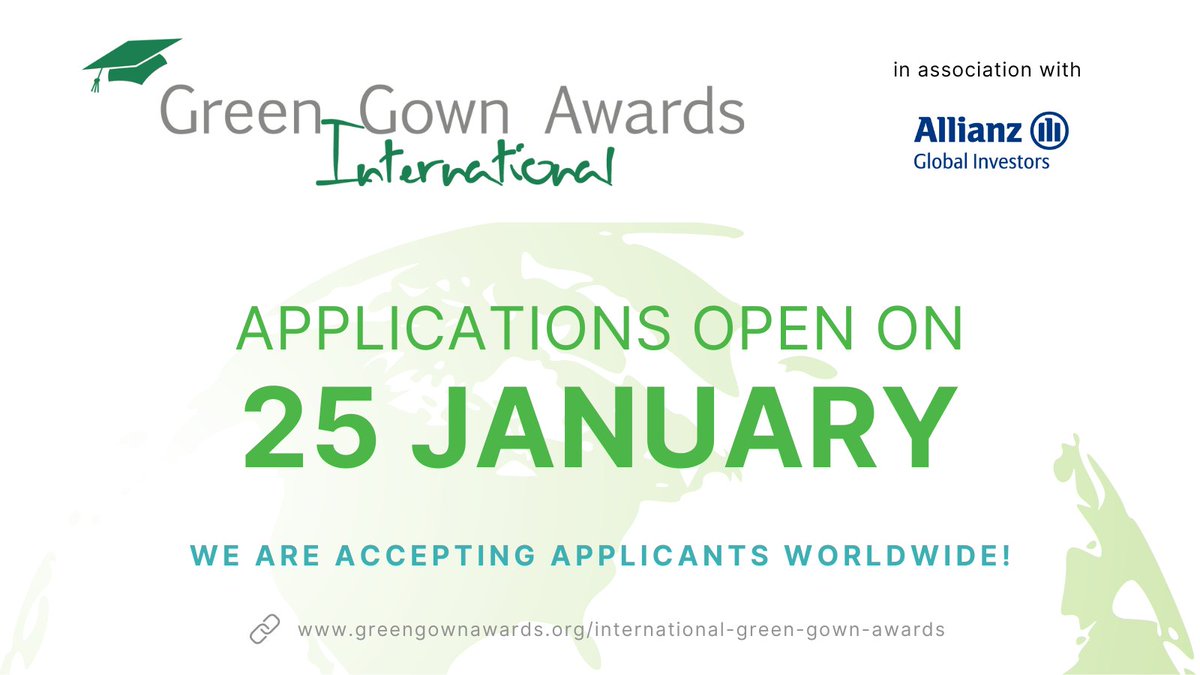 🎓🗓️ It's just over 1 week until our applications open for the International Green Gowns 2023! Will you institution be applying this year?

Head to the website to learn about last year's results for some awesome #sustainability inspiration👉greengownawards.org/2022-finalists