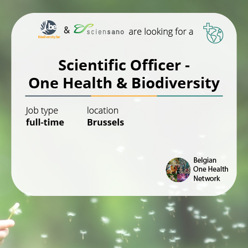 🚨 Job opportunity! 

with <a href="/sciensano/">Sciensano</a> we are looking for someone to facilitate transversal science-policy-practice projects related to one health 🌿🩺🐦

info and application👉 biodiversity.be/1765/