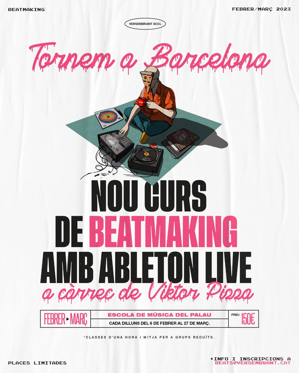 VerSembrant's tweet photo. ✨ Nou curs de producció musical a Barcelona! 

🎧 Per votació popular i després d’haver realitzat les dues darreres edicions a la nostra escola de Mataró, tornem a Barcelona amb una nova edició del ja clàssic curs de producció musical a càrrec de Patxi Vazili @viktorpizza https://t.co/tXhO1ep0qn