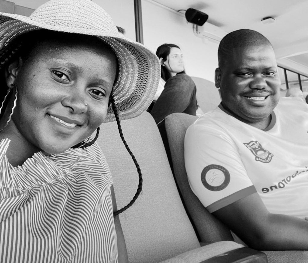 Gaborone United vs Galaxy the other day with my wife ♥️