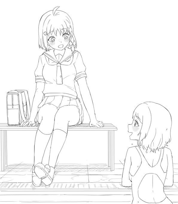 水泳部の練習を見に行きます
#lovelive 