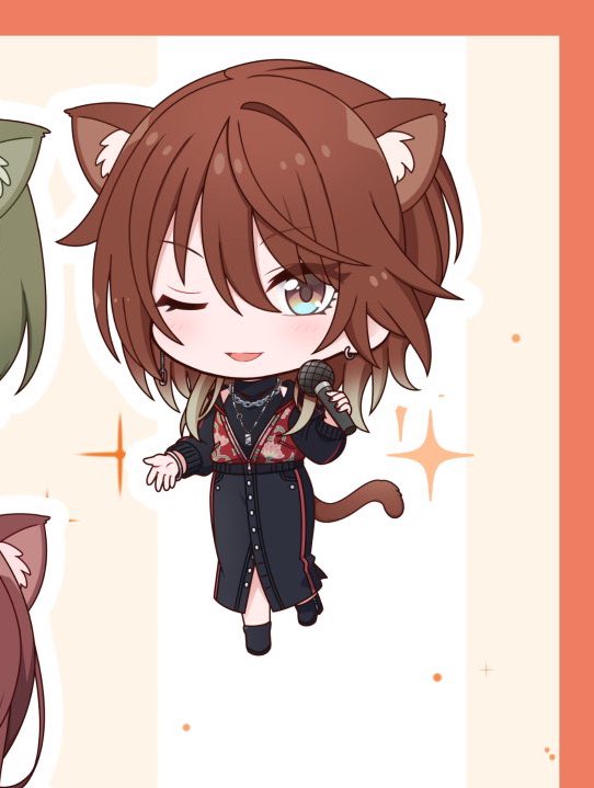 animal ears one eye closed tail chibi multiple girls brown hair cat ears  illustration images