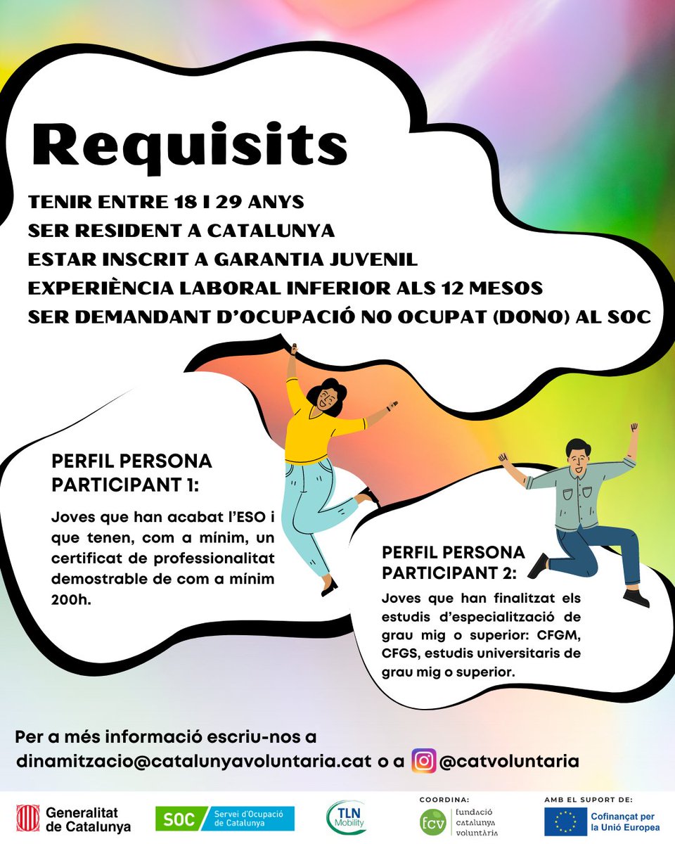 La nova edició del TLN Mobilicat, Ampliant Horitzons: Pràctiques professionals a Europa, ja és aquí! 🎉

💯 Totalment subvencionat 💯

INFORMA'T i inscriu-te en les sessions informatives.

Inscripció: docs.google.com/forms/d/e/1FAI…