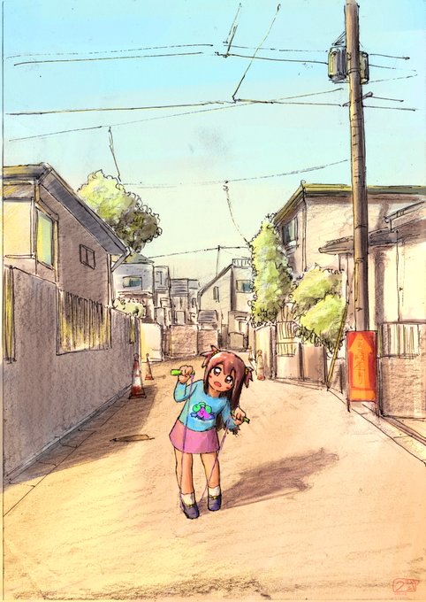 「long hair utility pole」 illustration images(Latest)｜3pages