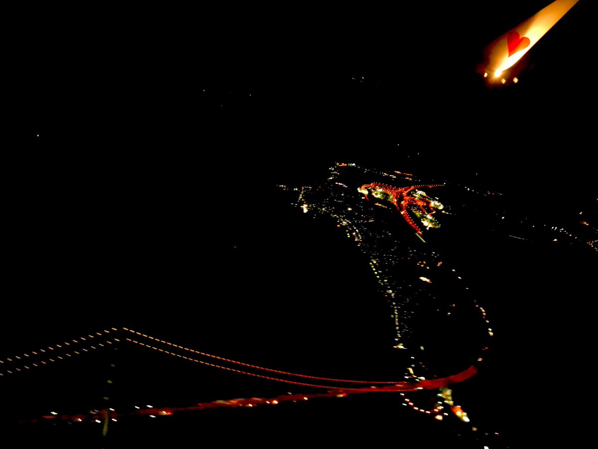 yossyB6's tweet photo. 明石海峡大橋を撮りたいけど
真上を飛ぶからどうしても上手く撮れず
時間ごとだったか、ライトアップのパターンも変わったはずだけど
淡路サービスエリアの明かりが
タコ?ヒコーキ?
何に見えます?
#skymark
#ja73np
#明石海峡大橋
#ukb
#神戸
#神戸空港 https://t.co/yojveOWicA