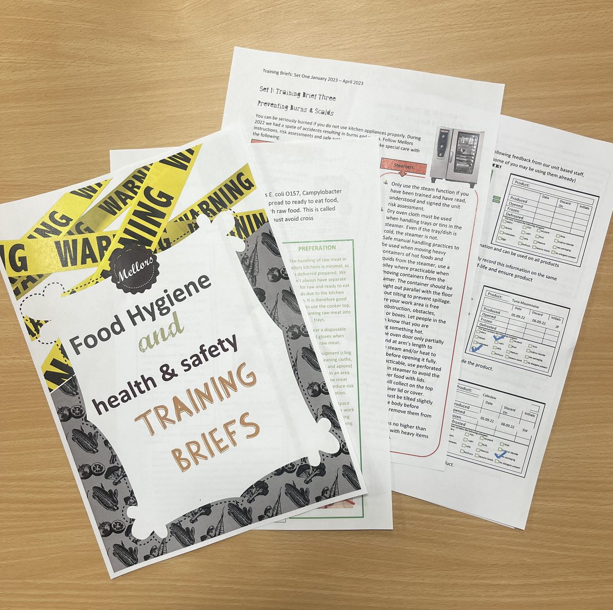 Sallyworthingt6's tweet photo. New Year, new set of training briefs launched for our @mellorscatering valued employees. Keeping them informed & focusing on #foodsafety #healthandsafety β οΈ #learingneverstops https://t.co/cFJ9QttVxn