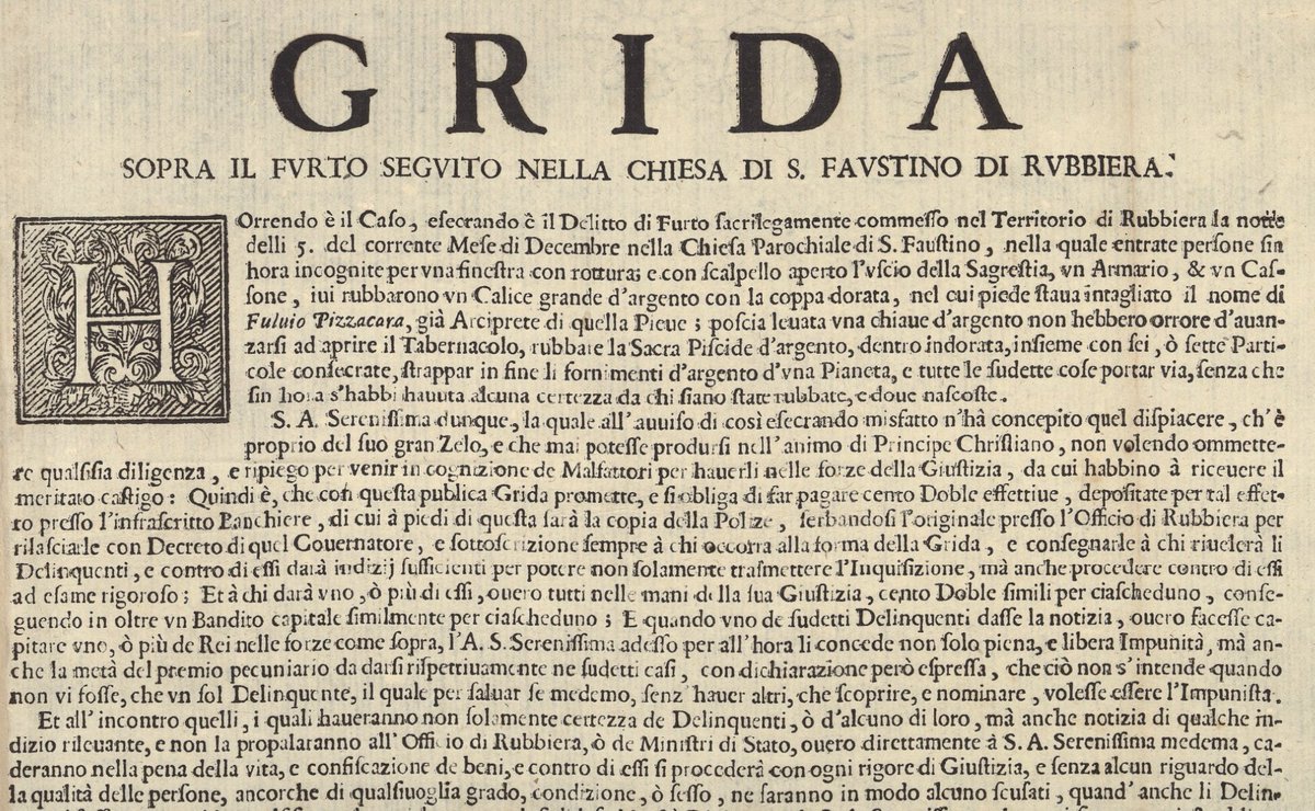 DHMoRe3's tweet photo. 🚨 Nonostante l'arresto di #MatteoMessinaDenaro risultano ancora latitanti i furfanti che nel 1696 hanno rubato gli arredi sacri nella chiesa di San Faustino a Rubiera. Il duca promette 1000 doble d'oro a chiunque abbia notizie!🕵️ #DenaroLatitante / #DenaroContante https://t.co/eu8ZAyk9KX