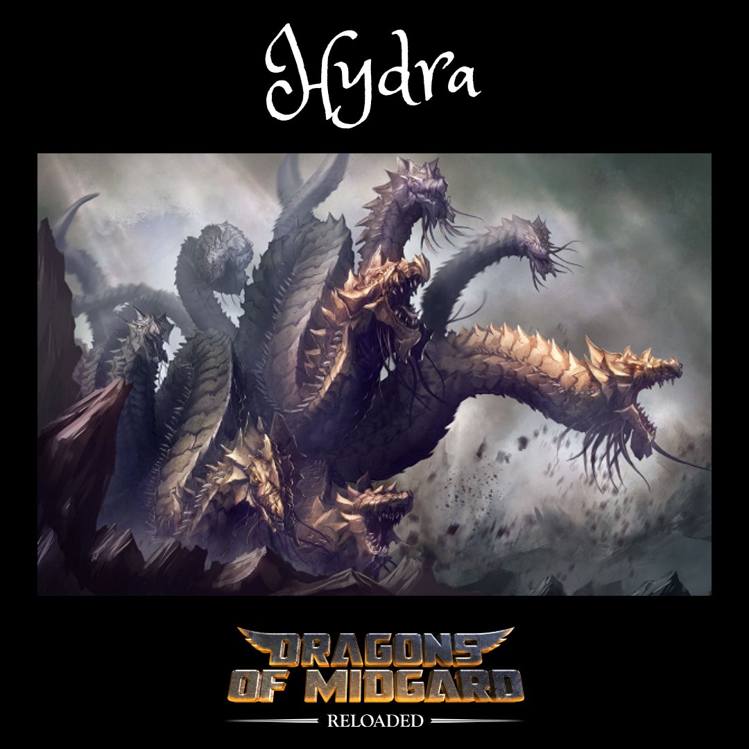 dragons_midgard's tweet photo. In Greek mythology, Hydras are dragons with multiple heads and have the power to regenerate heads if chopped off. They are water monsters that guard the entrance of the underworld.

#P2E #DragonsOfMidgard #P2EGame #NFTSales https://t.co/kNtW0ByPmt