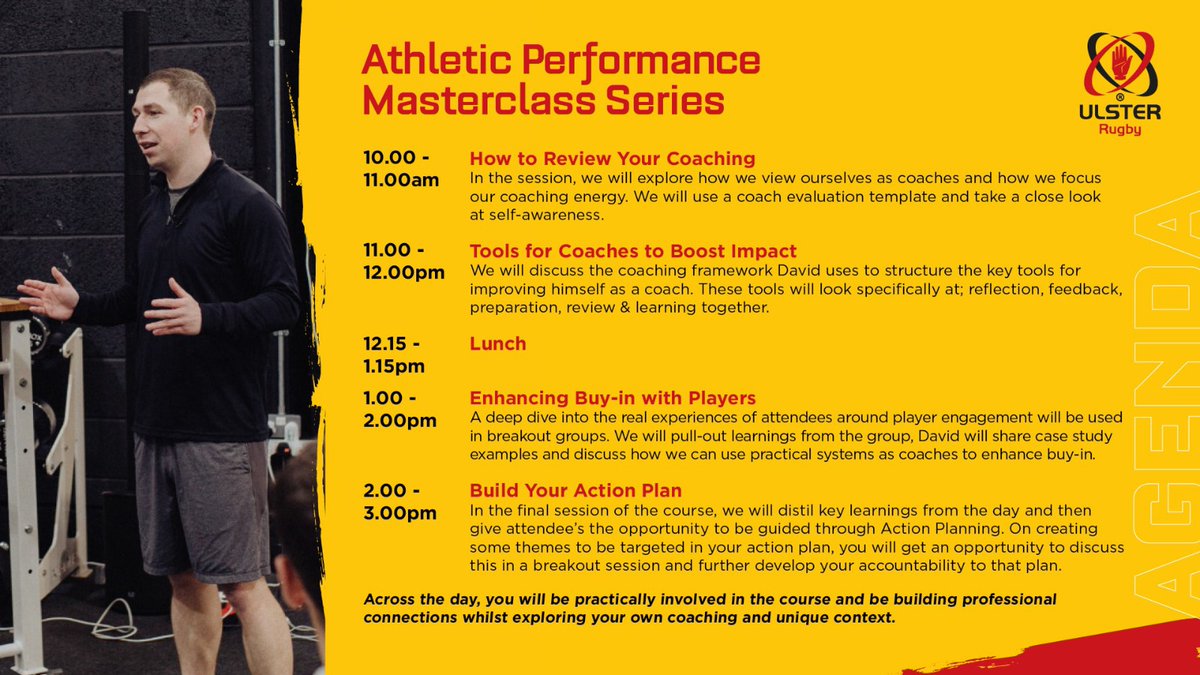 Looking forward to developing my coaching game plan. Grab your early bird ticket before 18th Jan. <a href="/DavidDrakeCoach/">David Drake</a> <a href="/TCloughie/">Tom Clough</a> <a href="/UlsterRugby/">Ulster Rugby</a>