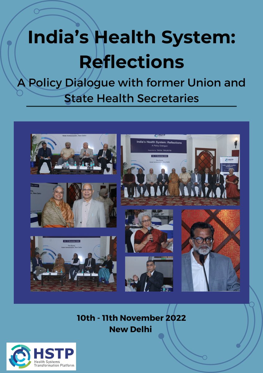 A #PolicyDialogue organized by @HSTPIndia brought together 10 former #HealthSecretaries & #Publichealth experts to reflect on the #IndianHealthSystem Read the report 'India’s Health System: Reflections' here: bit.ly/3H9FJUk
@MoHFW_INDIA @sujakrao @pmahapat @rsadanandan