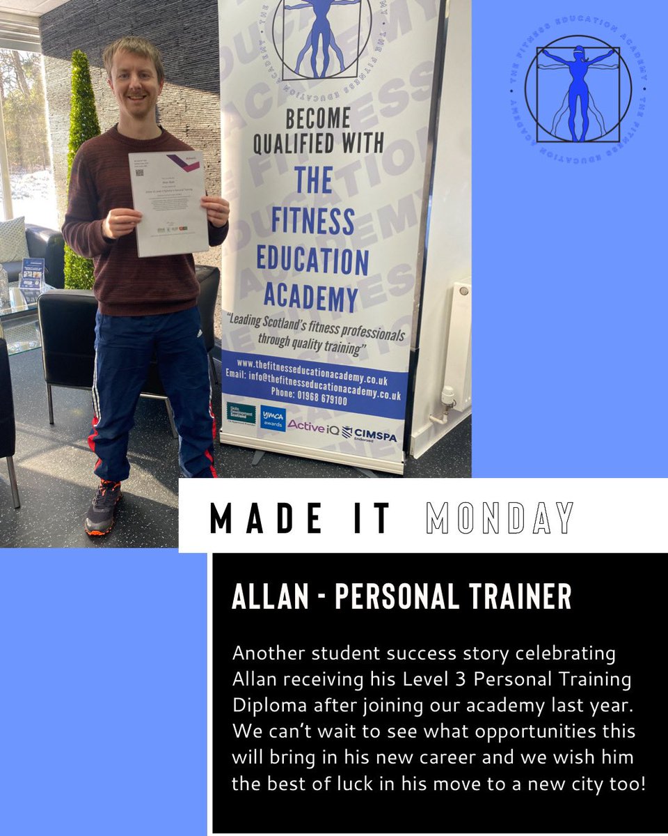 MADE IT MONDAY⁣ | Allan - Personal Trainer

@Active__IQ 

 #studentsuccess #learnersuccess #success #personaltrainer #gymmotivation #fitnessmotivation #fitnessjourney #fitnesseducation #education #scotland #activeiq #fitnesscourses #fitnesscoursesscotland #ﬁtness #studentlife