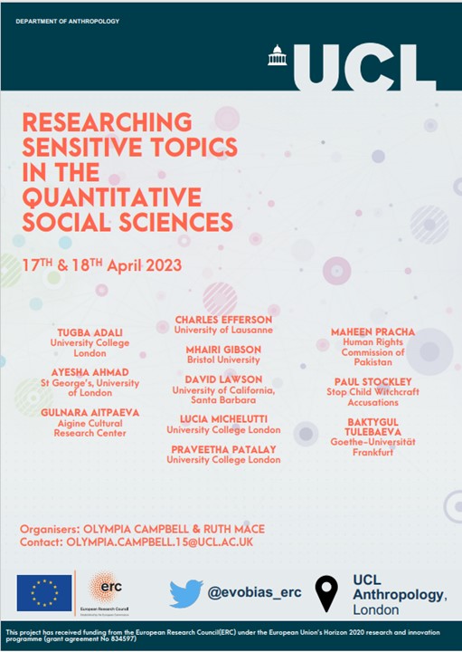 ehbea2023's tweet photo. #EHBEA satellite meeting: Researching sensitive topics in the quantitative social sciences. Organised by @evobias_erc Register at https://t.co/0RAVU2vjKi https://t.co/CkIZrpGYsO