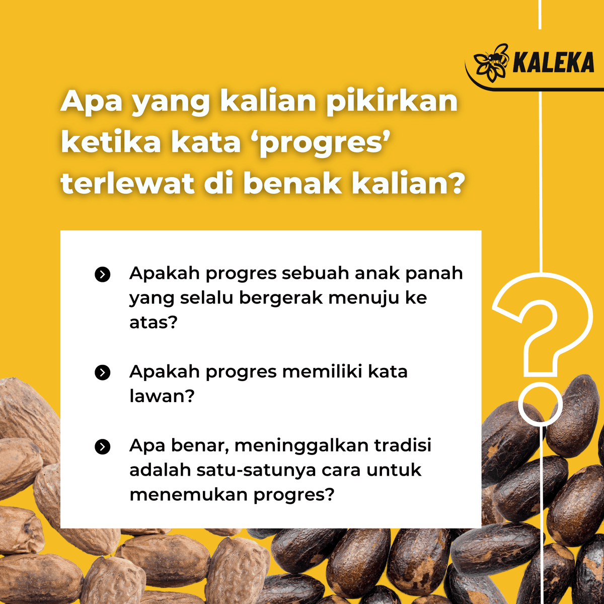 kalekaindonesia's tweet photo. Apa sih yang menyebabkan ‘progres’ diasumsikan sebagai sesuatu yang bertolak belakang dengan ‘tradisi’?

Apa kita bisa memadukan keduanya?

Bisa sekali.

#Kaleka #TransitiontoExcellence #RealizingSustainability #Fakfak #MasyarakatAdat https://t.co/6iMaLmA2pe