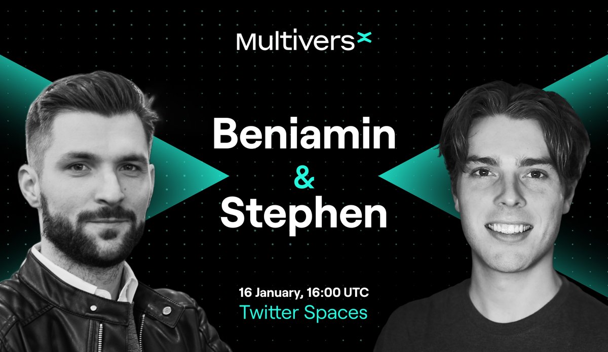 MultiversX's tweet photo. Join @beniaminmincu &amp; @the_economystic on a Twitter Spaces discussion, today, 16:00 UTC 🔥

From @xExchangeApp to @xPortalApp and beyond, there is a lot of ground to cover.

Set a reminder and join the conversation.

https://t.co/qcLqhVJj5w https://t.co/dyZkTEurRw