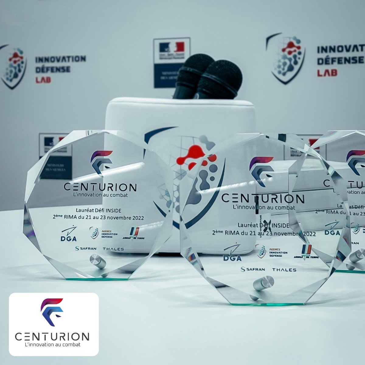 ThalesDefence's tweet photo. Lors d’une cérémonie organisée la semaine dernière à l’#InnovationDefenseLab, la @DGA, @thalesgroup et @SAFRAN ont remis à @Invirtus Technologies le trophée du défi INSIDE, réalisé dans le cadre du projet #CENTURION, en collaboration avec les forces.
https://t.co/qjYONst8Ft https://t.co/hu3AMU87Wb