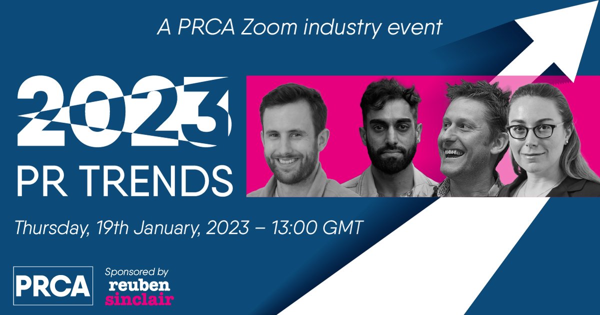 Don't miss our annual PR Trends event starts this Thursday at 1pm.

1️⃣7️⃣0️⃣+ registered to listen to <a href="/WanderSheeraz/">Sheeraz Gulsher</a> <a href="/ReubenSinclair/">Reuben Sinclair</a>'s Neil Grant, <a href="/ThePaulSutton/">Paul Sutton</a> and <a href="/rfzeitlin/">Rebecca Zeitlin</a>. ⭐ #PRCA23Trends

🎫 ow.ly/49iS50M4iky