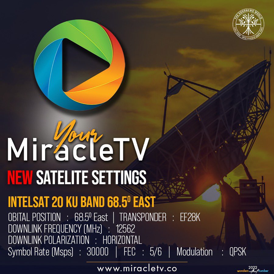 🚨 NEW SETTINGS 🚨 Rescan your RECEIVER for the NEW SETTINGS for YourMiracleTV on the IS20 or manually enter the above settings and enjoy improved picture quality!! #miracletv #networkingtheworldwithgodspower #uebertangel