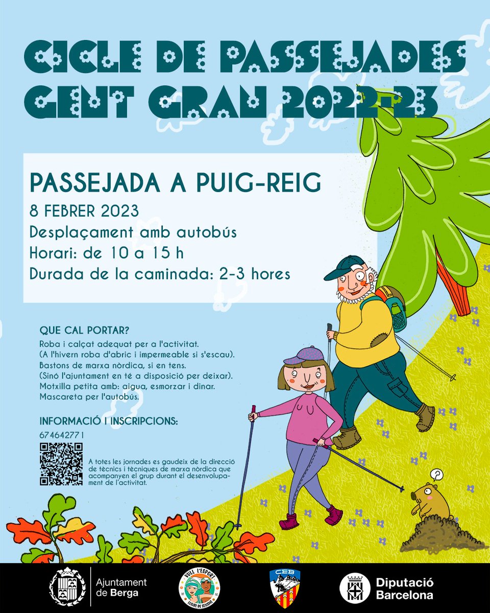🌲Apunta't a la propera sortida del cicle de passejades per a la gent gran! 

📲 Ho pots fer a través del 674642771
💻 O bé, a través d'aquest formulari: docs.google.com/forms/d/1Jr9lx…

👇