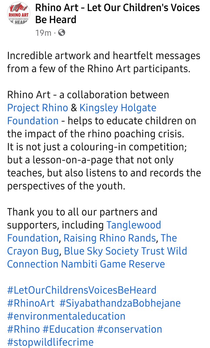 Wake up World! Listen to the impassioned pleas of the children🦏⏰️🆘️ #LetOurChildrensVoicesBeHeard #StopRhinoPoaching! #EndangeredSpecies #ExtinctionisForever 
#Rhino #Education #conservation #stopwildlifecrime