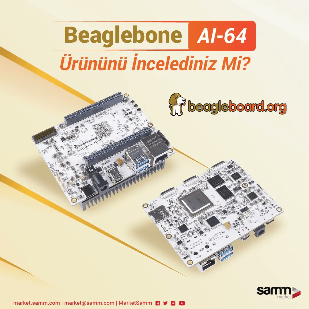 MarketSAMM's tweet image. Beaglebone AI-64 geliştirme kartını incelediniz mi ? Türkiye&apos;deki tek stoklar için sitemizi ziyaret edebilirsiniz. #beaglebone #development #robotic #maker