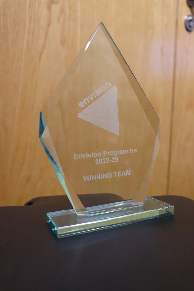 Congratulations Year 9 "Cotham Shelter" - Envision Team for building excellent employability skills and winning the trophy to prove it.  Thank you to JLL &amp; Envision for all their support.