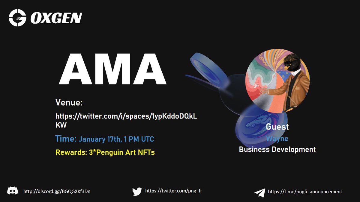 0xgen_io's tweet photo. 👥Join our Twitter Space #AMA with @png_fi, A Liquidity-as-a-Service Platform, built on #Solana. 

⏰1PM UTC UTC, Jan 17th
🎁 3*Penguin Art NFTs

📍https://t.co/xr4V9HUJg3

👇Win the prize!
https://t.co/IwIq0LZ6vB https://t.co/0YG2o9cST0