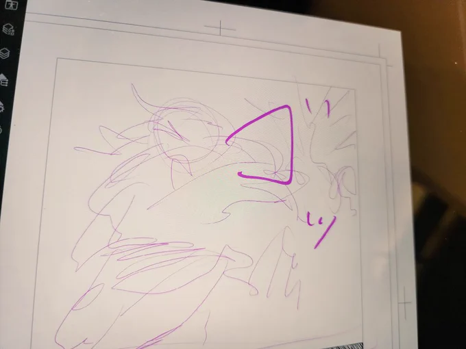 ネーム兼下描き→ペン入れ。 