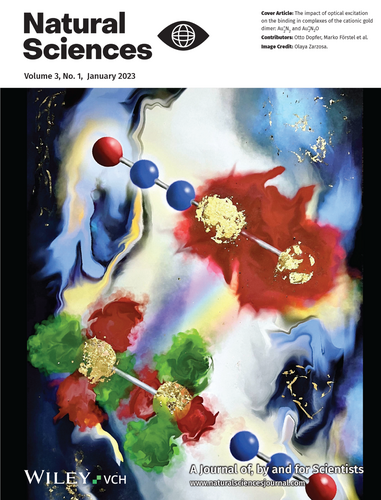 Stumackoxford's tweet photo. @GroupMackenzie work with the Dopfer @TUBerlin makes the first cover of Natural Sciences for 2023! Electronic spectroscopy of gold dimer - molecule interations. Work supported by the OXF-BER initiative. Thanks to Olaya for the image.

https://t.co/maBt44L1IH https://t.co/26vp612ejF