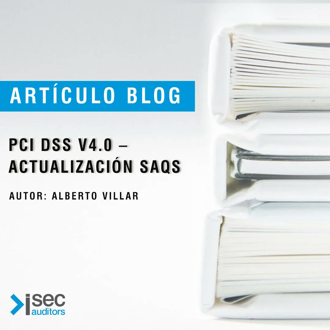 ISecAuditors's tweet photo. ¿Qué cambios podemos encontrar en las nuevas versiones 4.0 de los SAQs? Nuestro compañero Alberto Villar nos lo explica al detalle en este artículo! https://t.co/0jsWnN3IGV
#PCIDSS
#SAQs
#NoveaddesPCI https://t.co/X2YniIhmh9