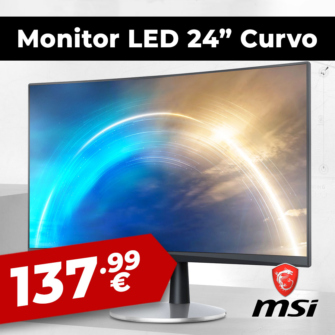 DiscoAzul's tweet image. #ofertasdiscoazul 
Monitor LED 24" Curvo MSI Pro MP242C

· Curvatura 1500R
· Frecuencia: 75Hz
· 2 altavoces incorporados

discoazul.com/monitor-led-24…

#msi #monitorled #gaming #MSIPRO #MP242C #discoazul