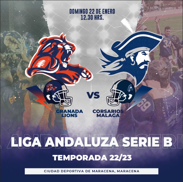 📢 LIGA ANDALUZA SERIE B 📢

📅 22 de enero.
📍 Ciudad Deportiva de Maracena, Maracena.
 ⏰ 12:30h.
⚡️ <a href="/MalagaCorsairs/">Malaga Corsairs</a> 

😏 ¿Te lo vas a perder? 😏