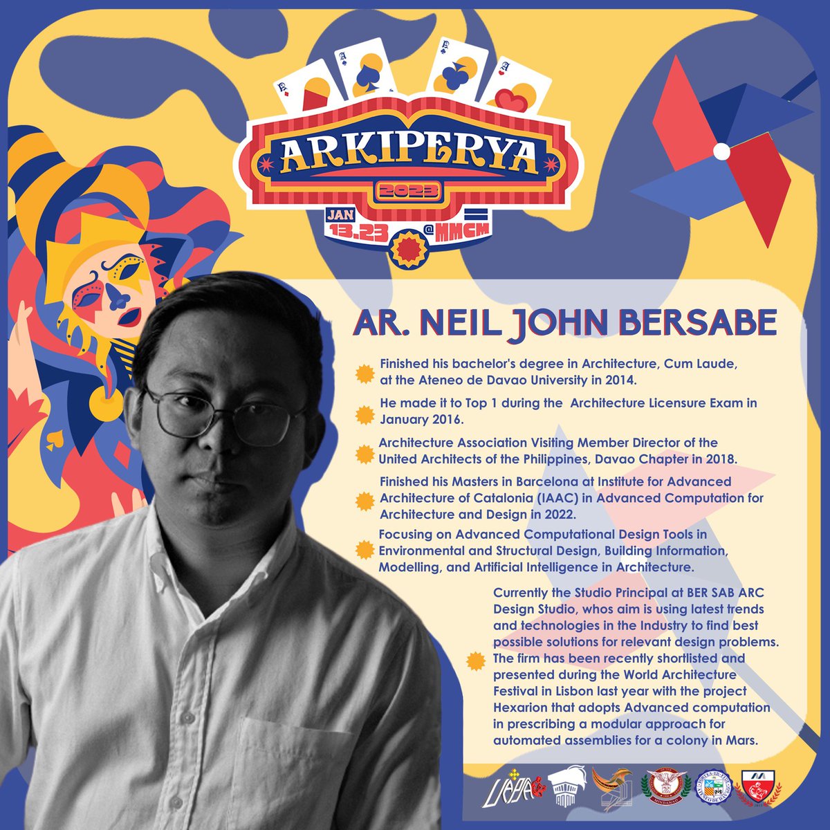 Who else can lead us best if not those whose foundations in the Architecture Community are already built with experiences and challenges? 

Let us hear from our very own speaker, AR. NEIL JOHN BERSABE.  The fun of getting to relate to the experiences awaits! 

#ArkiPerya
#NAW2022