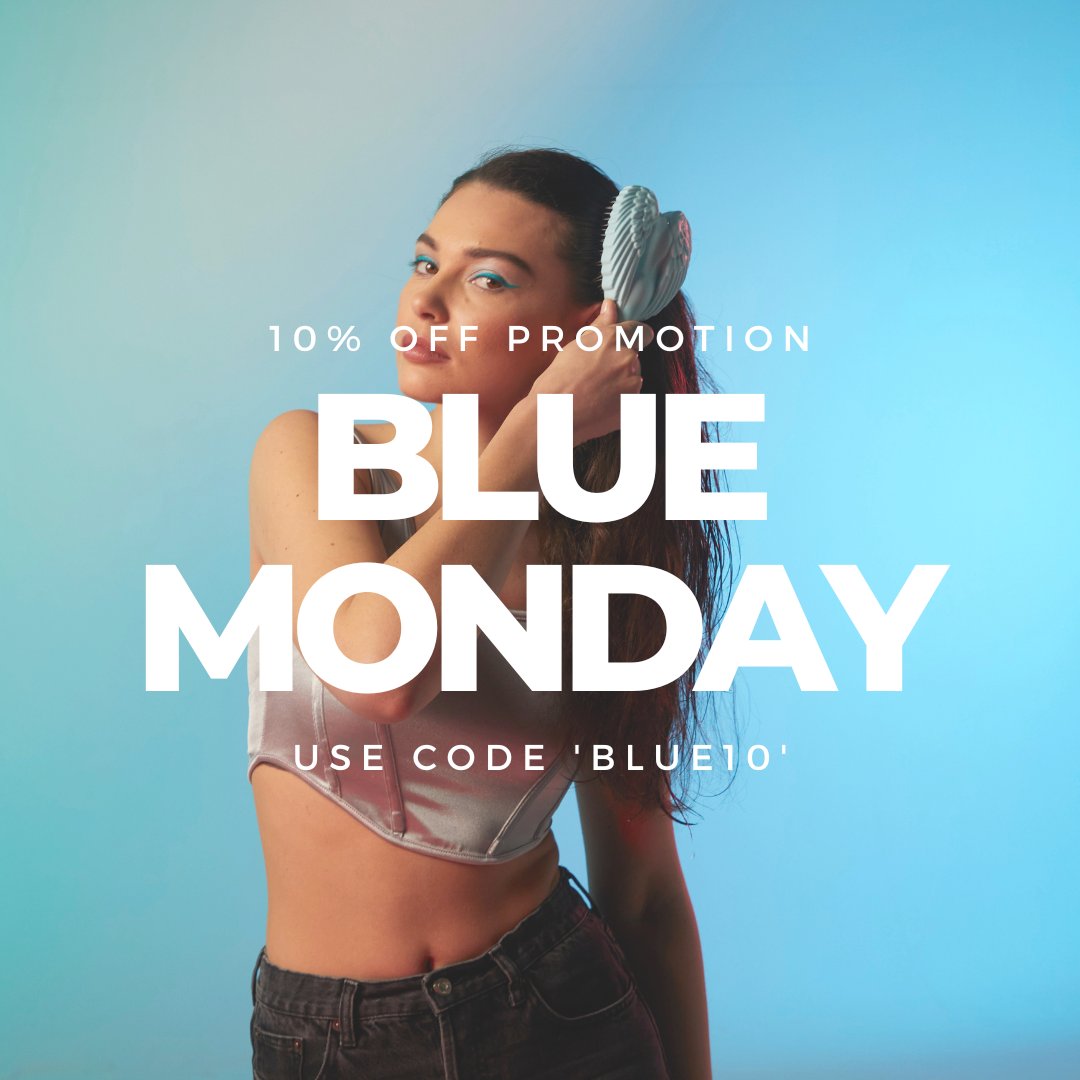 There's nothing blue about this Monday... 💙

Get 10% off all blue detangling brushes in the Tangle Angel product range with code 'BLUE10'. 

Offer ends midnight. 

#bluemonday #detanglingbrush #tangleangel #specialoffer