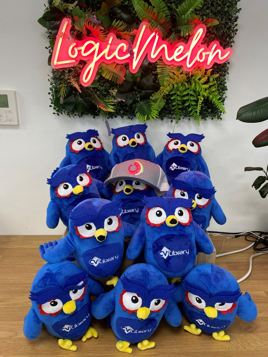 LogicMelon's tweet photo. Apparently, Blue Monday is the name given today, January 16th, and is said to be the most depressing day of the year! To cheer us all up weโve got a vast collection of #CVLibrary blue owls sent from our media partner #artfullymedia now sitting in the office! https://t.co/frg3avHTen