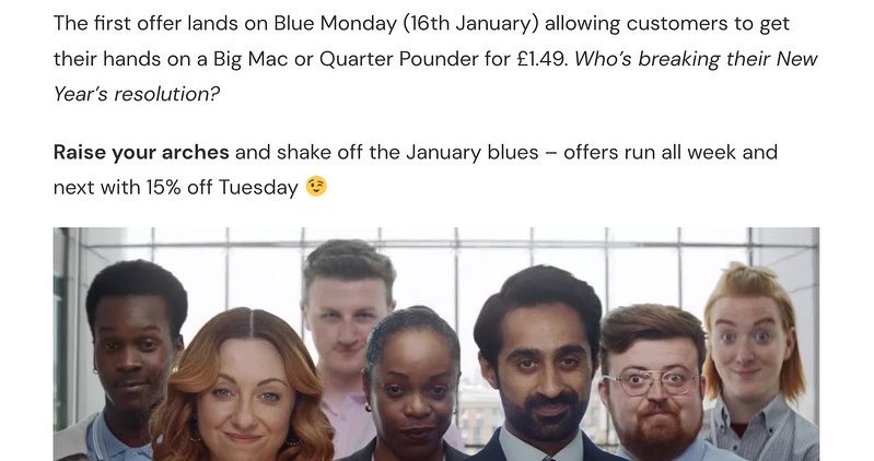 ShoutBailey's tweet photo. “Fancy a McDonalds?”🍔

Link in bio for more

Brand: @McDonaldsUK 
Agency: @LeoBurnettUK 
Production Company: @MoxiePictures 
Media Agency: @OMD_UK 
Photography and Motion Production: @ProdigiousLDN

#marketing #raiseyourarches #bluemonday #promotions https://t.co/4cGIcLW3Hu