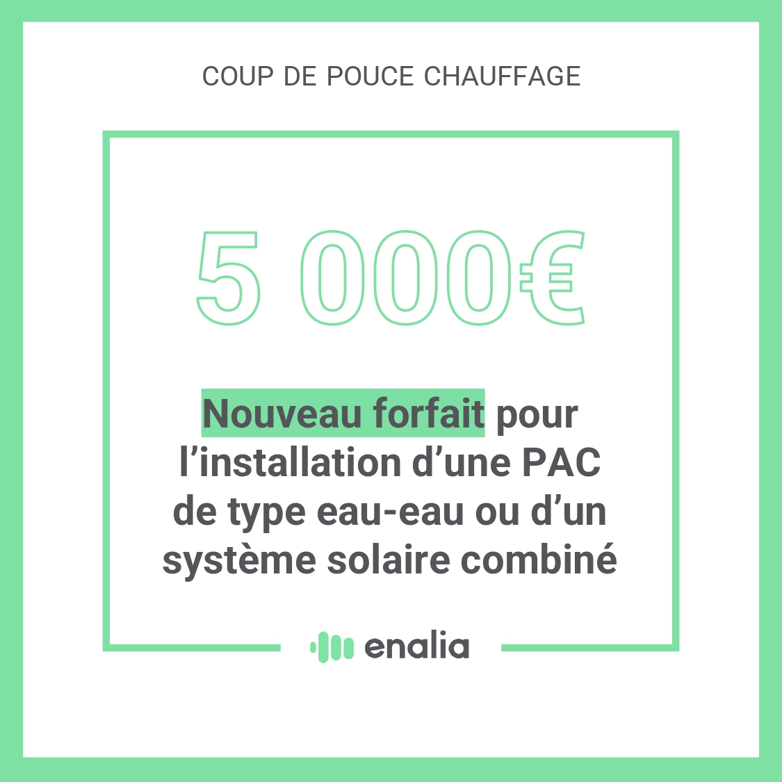 GroupeEnalia's tweet photo. 🚨 | Le forfait du Coup de Pouce Chauffage augmente au 1ᵉʳ mars 2023 pour l'installation d'une pompe à chaleur eau-eau ou d'un système solaire combiné 📈

Objectif ? Accélérer leur dynamique malgré un coût  plus important de ces équipements.

L'arrêté → https://t.co/FzJf06M2Qe https://t.co/wrnOEaNMnV