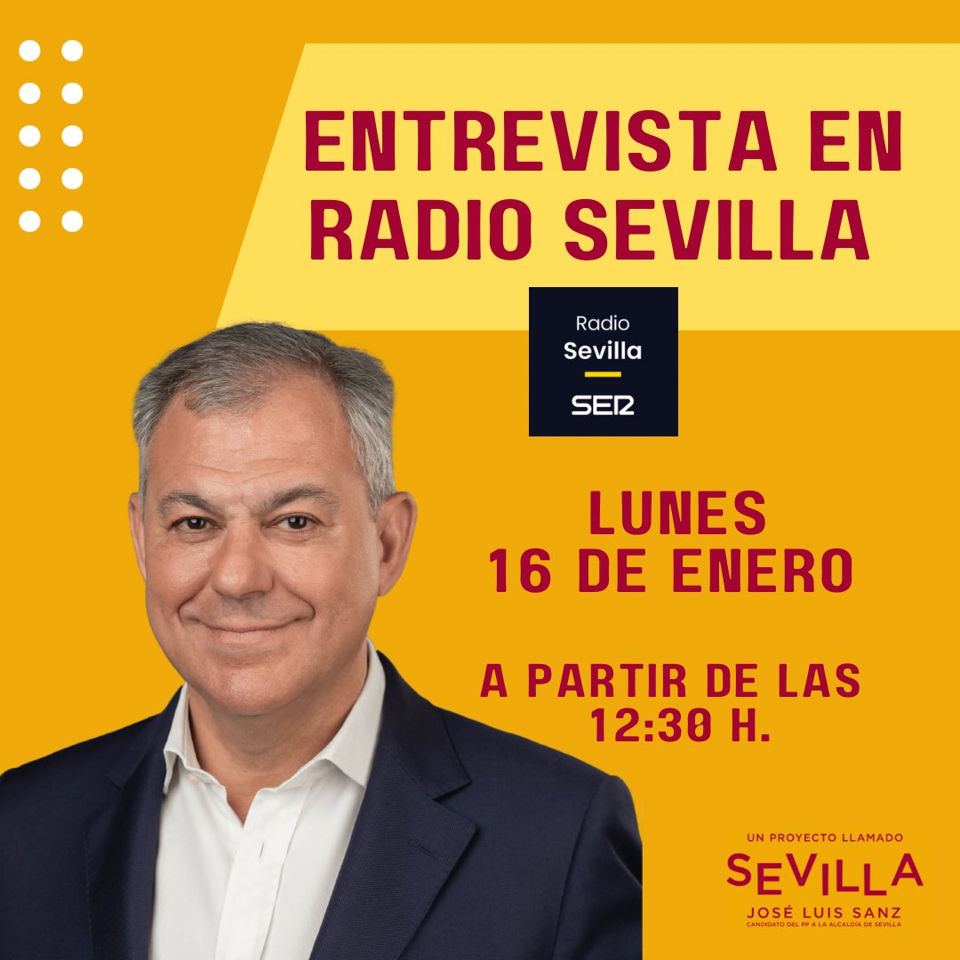 Hoy estaré en #HoyporHoySevilla de @RadioSevilla, donde repasaré con @SalomonHachuel el día a día de Sevilla y le contaré mi proyecto con la policía local para que la ciudad sea más segura, ante los últimos incidentes en los barrios.

¡Os espero!
#UnProyectoLlamadoSevilla
