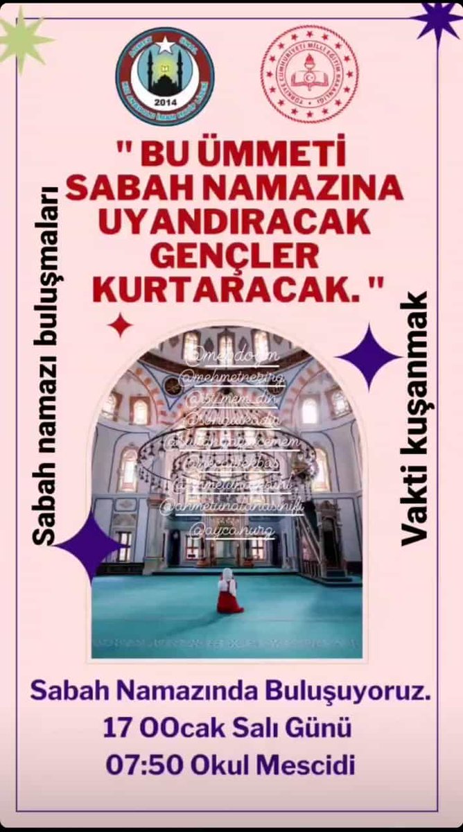 Sabah namazında buluşuyoruz. .