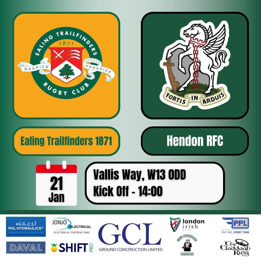 HendonRFC's tweet image. This week at Hendon RFC:

📆Weds 18/01 @ 19.00: Mens Training
📍StoneX Stadium, NW4 1RL

----------------------

📆Sat 21/01 @ 14.00: 1st XV vs Ealing Trailfinders 1871
📍Vallis Way, W13 0DD

#WeAreHendon #FortisInArduis #hendonrugby #rugby #rugbyunion #rugbygram #rugby4life