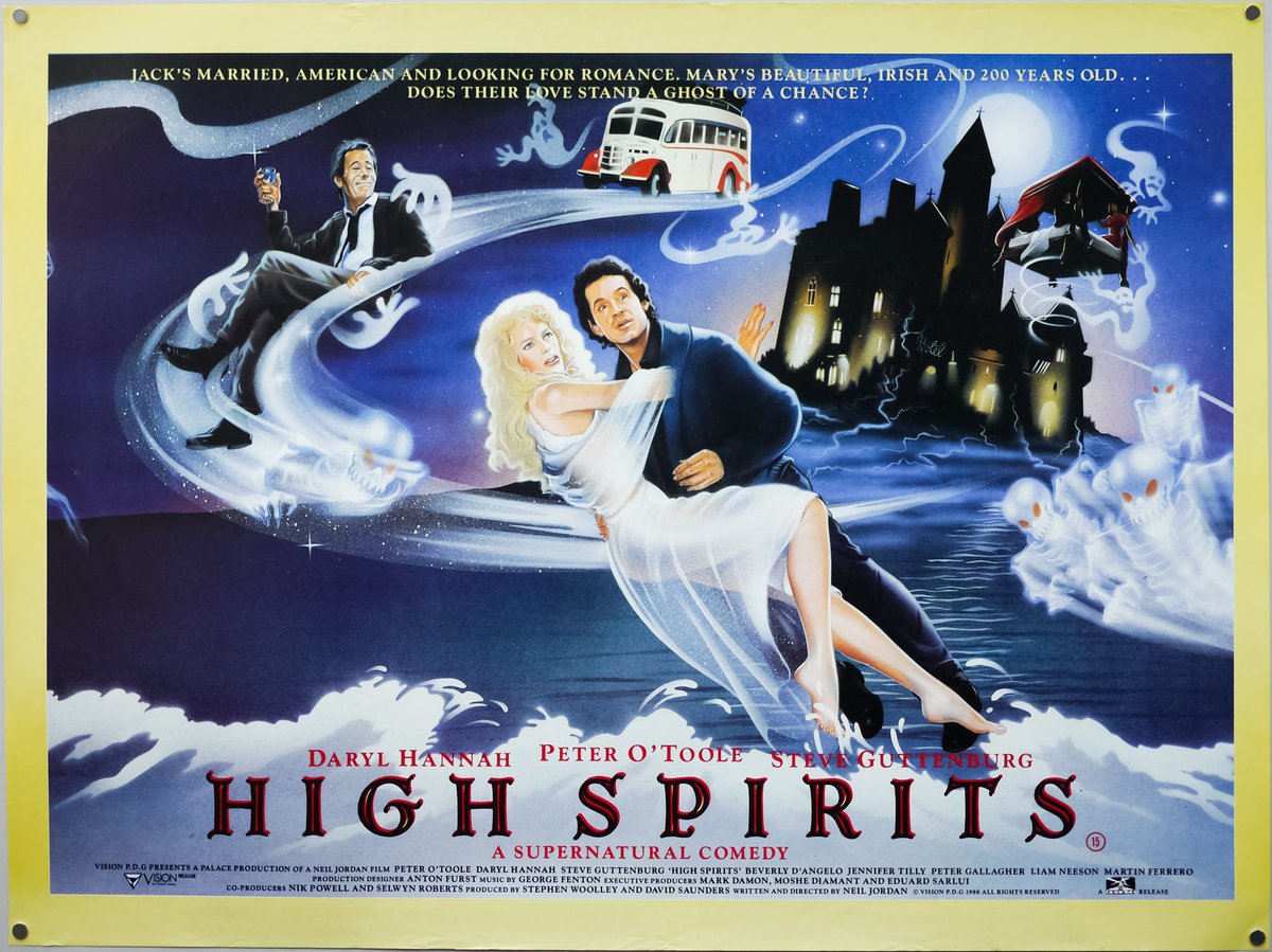 #1001HorrorMovies/379
High Spirits ('89)
⭐️⭐️
I was shocked to see this cheesy comedy #horror was directed by #NeilJordan, and quite frankly, I expected better from a director of his calibre. Even the fabulous cast couldn't turn my stone face into a smiling face. Bit of a shame.