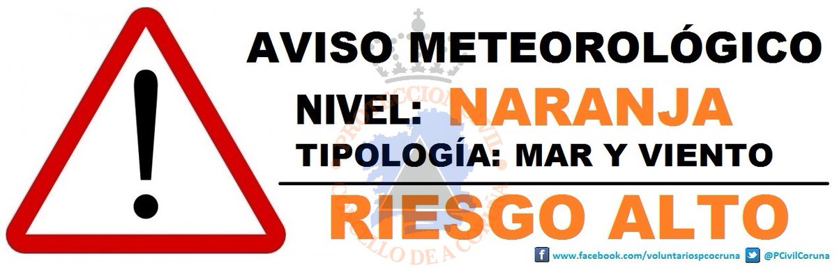 ⚠️RECUERDA⚠️
Activo aviso de nivel naranja por oleaje y vientos.
✅Asegura puertas y ventanas.
✅Retira macetas y otros objetos. 
✅Respeta los precintos de seguridad. 
❌No transites por zonas arboladas.
❌Evita actividades en el mar.
❌️No accedas a diques playas y espigones.